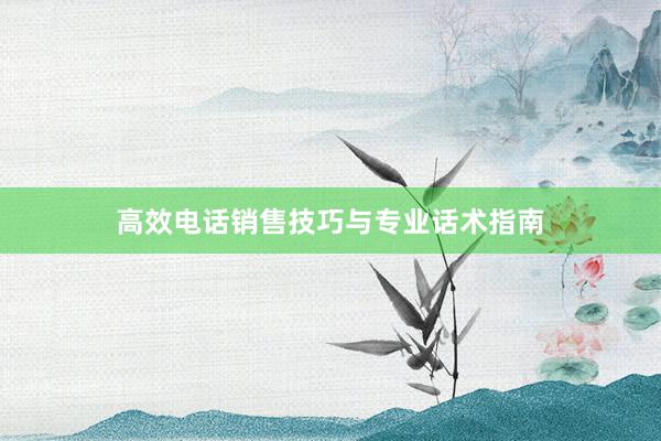 高效电话销售技巧与专业话术指南